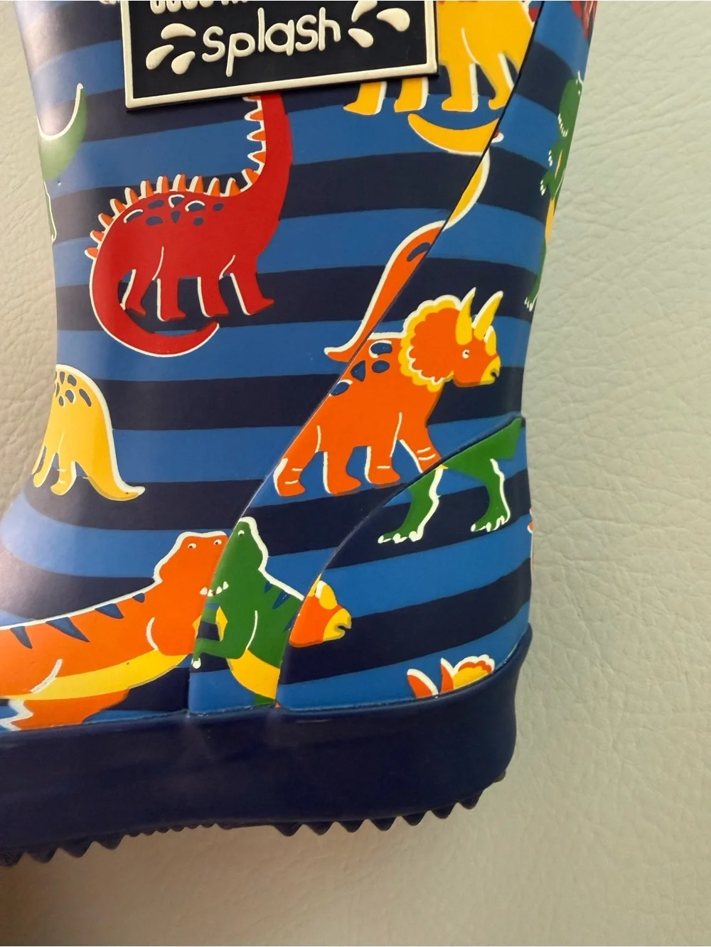 Jojo Maman Bebe Kids Dinosaur Wellies Rain Boots Todler Size 4 - NEW Oaki Rain